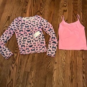 NWT SO Girls two piece mesh butterfly top and cami Size 10/12